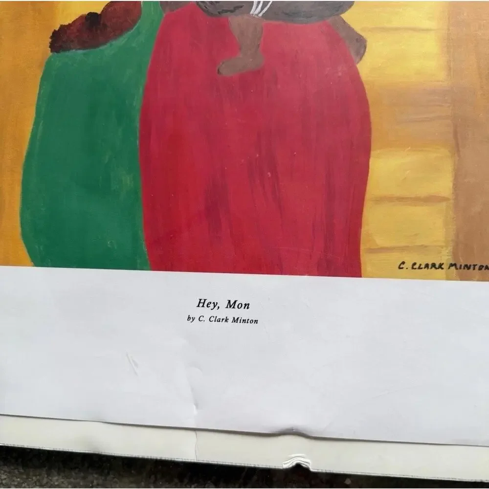C. Clark Minton “Hey, Mon” Matted Giclée Print Caribbean Style Art (Damaged) - Picture 6 of 12